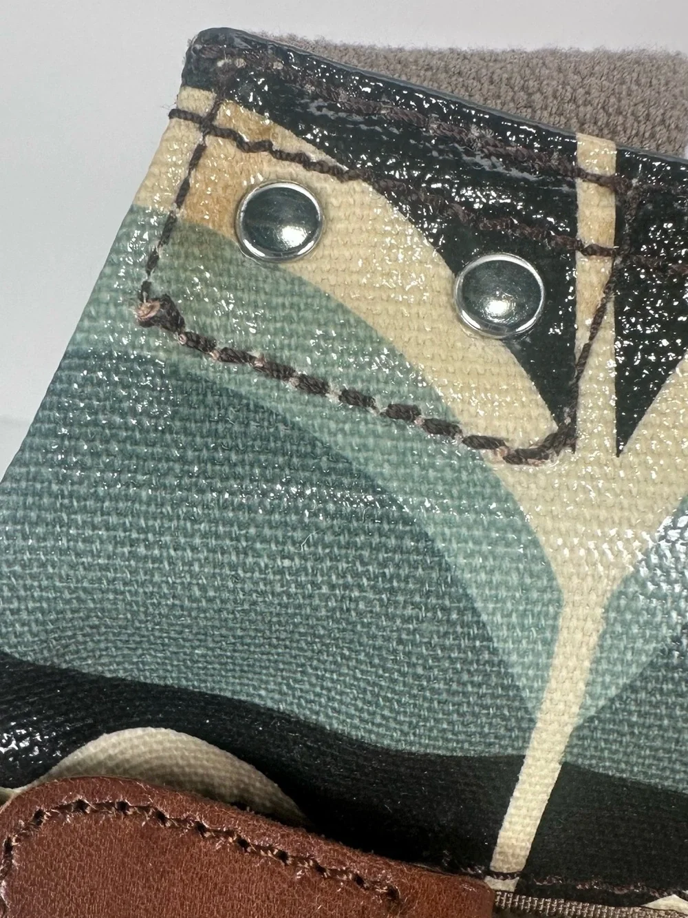 Orla Kiely Stem Print Coated Canvas Purse Retro Mod Floral Shoulder Tote Bag - Picture 15 of 16